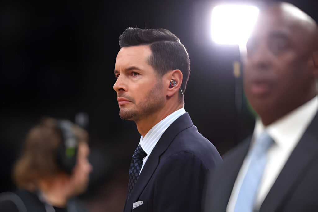 JJ Redick is seen prior to Game Two of the 2024 NBA Finals between the Boston Celtics and the Dallas Mavericks at TD Garden on June 09, 2024 in Boston, Massachusetts.